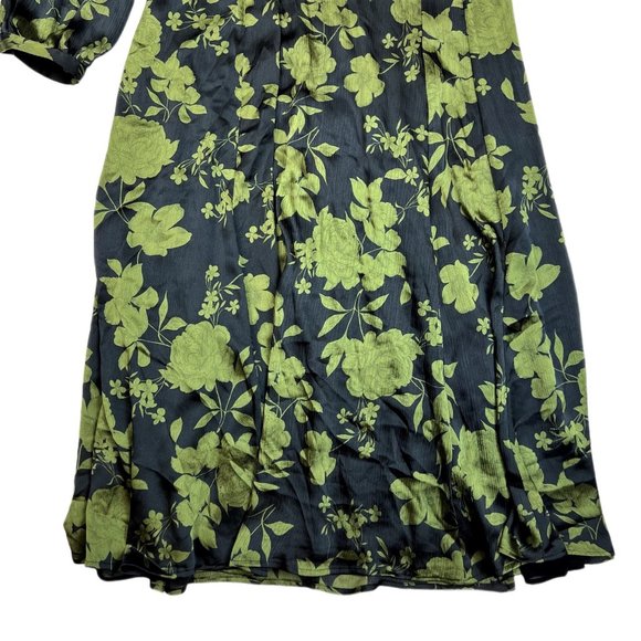 MANGO Long Sleeve Satin Midi Dress (Size 6) - Picture 5 of 9